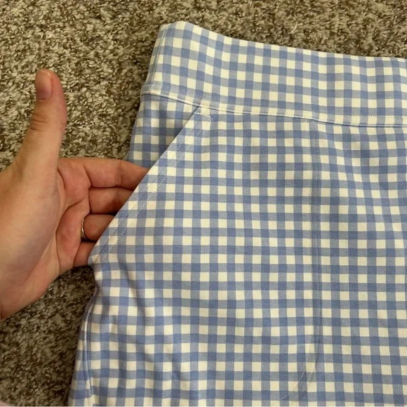 Duluth Trading Co Blue and White Gingham Women's NoGA Naturale Cotton Skort - Picture 8 of 12